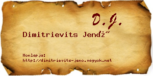 Dimitrievits Jenő névjegykártya