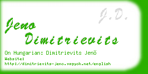 jeno dimitrievits business card